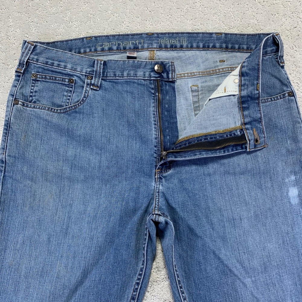 Carhartt Mens Jeans 40x32 Relaxed Fit Light Wash Denim Pants‎ Workwear Grunge